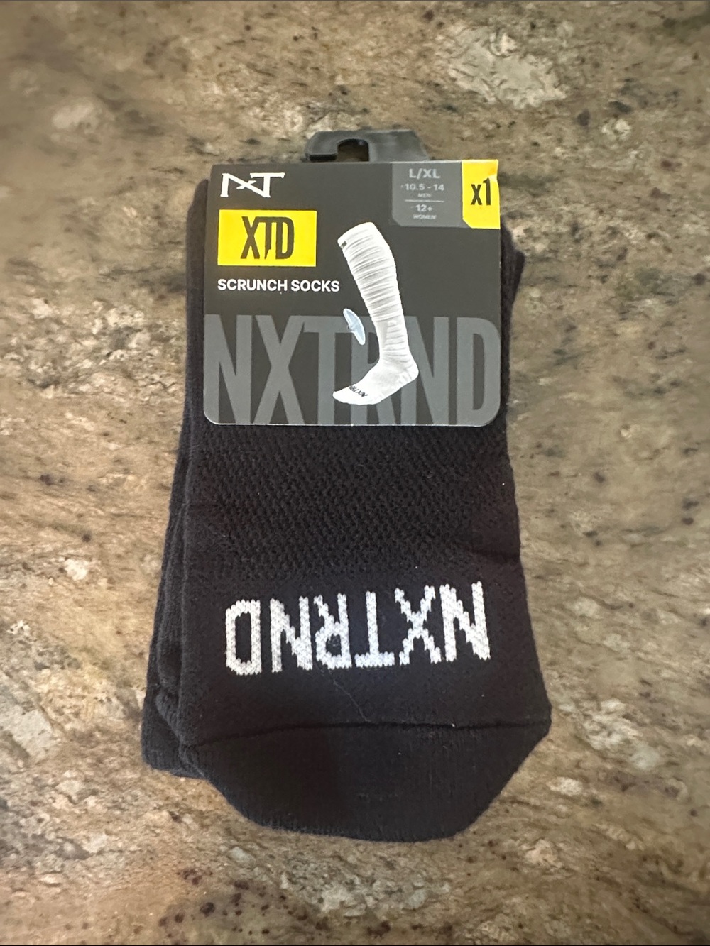 Black Scrunch Athletic Socks - Men's L/XL